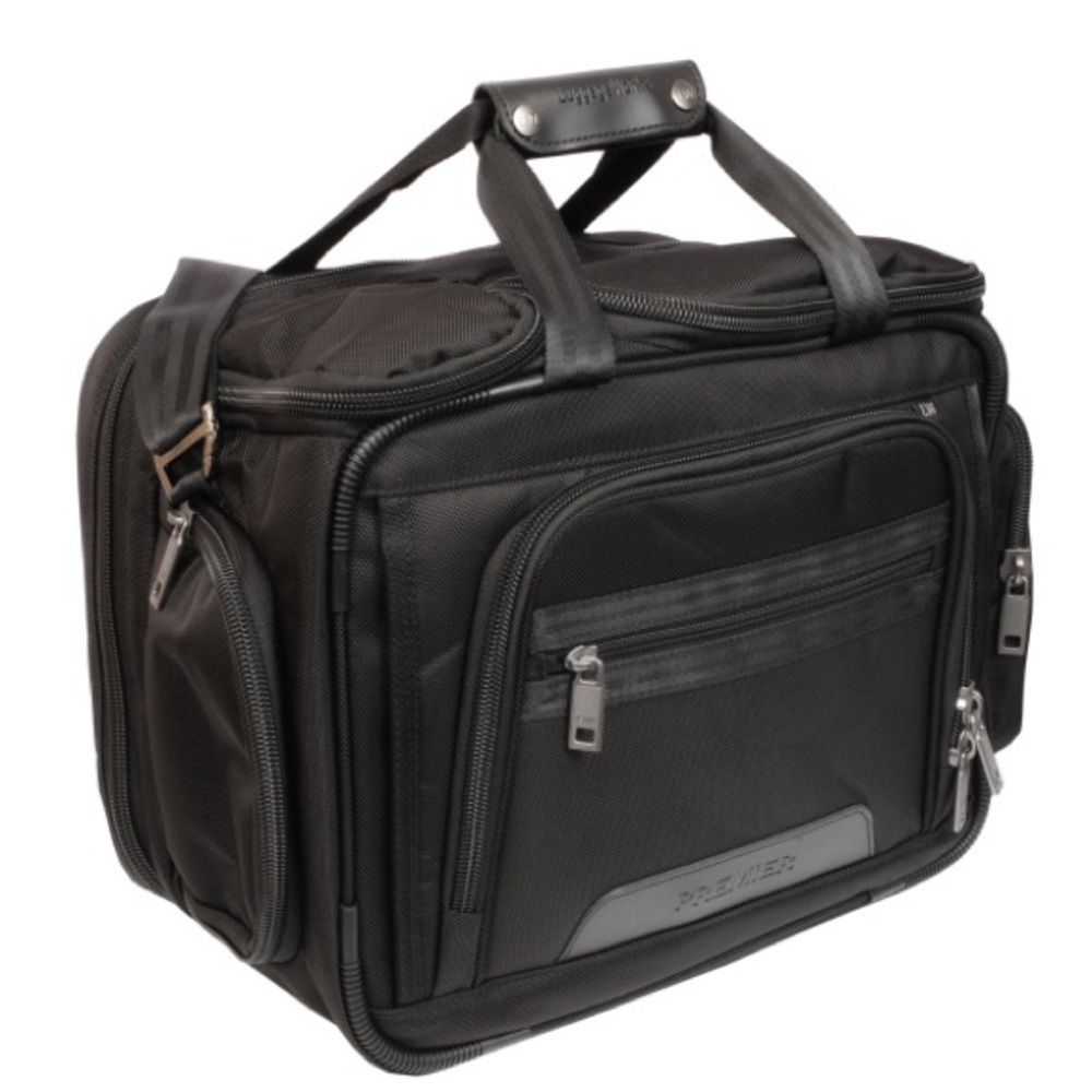 Black Travel Bag with Durable Nylon and Reflective Detail